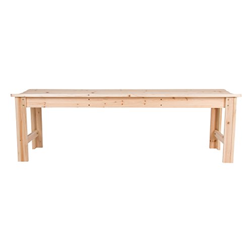 Shine Company 4205N 5 Ft. Backless Wood Outdoor Garden Bench – Natural