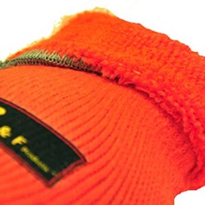 G & F 1528L GripMaster Cold Weather Outdoor Work Gloves, Winter Driving Gloves, Micro-Foam Latex Double Coated, heavy Duty, Large, 1 Pair, Orange