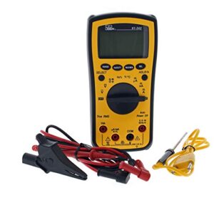 ideal industries inc. 61-342 test-pro digital multi-meter with trms, temp, cap, hz, backlight, catiii for 600v, yellow