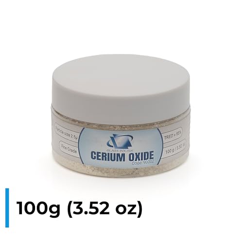 Glass Polish 90002 Cerium Oxide Fine Grade Glass Polishing Powder - TREO 95% - 2.5 microns - 3.5oz - White