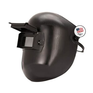 Sellstrom Lightweight, Durable, Bucket Style Passive Welding Helmet with Ratchet Headgear, 2" x 4.25" Lift Front (Filters, Cover Plates Sold Separately), Super Tuff Nylon, Black, 28301