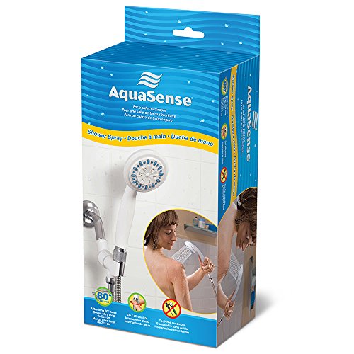 AquaSense 770-980 3-Setting Handheld Shower Head With Hose, Gray