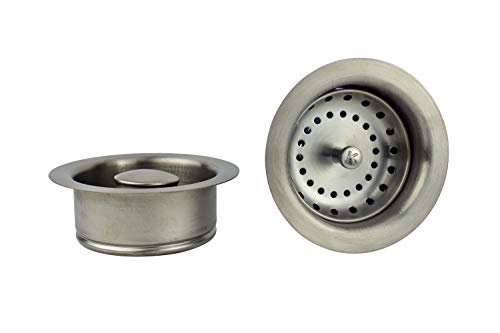 Plumb Pak K5475DSBN Double Bowl Kitchen Sink Strainer and Garbage Disposal Flange Set, Brushed Nickel