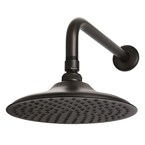 Kingston Brass K136A5CK Victorian 8-inch Diameter Brass Showerhead with 12-inch Shower Arm, Oil Rubbed Bronze