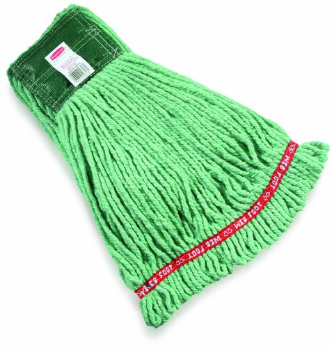 Rubbermaid Commercial Web Foot Shrinkless Wet Mop, Medium, Green, FGA25206GR00