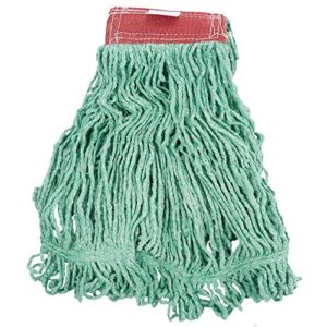 rubbermaid commercial products super stitch blend mop head replacement, 5-inch headband, large, green, heavy duty industrial wet mop for floor cleaning office/school/stadium/lobby/restaurant