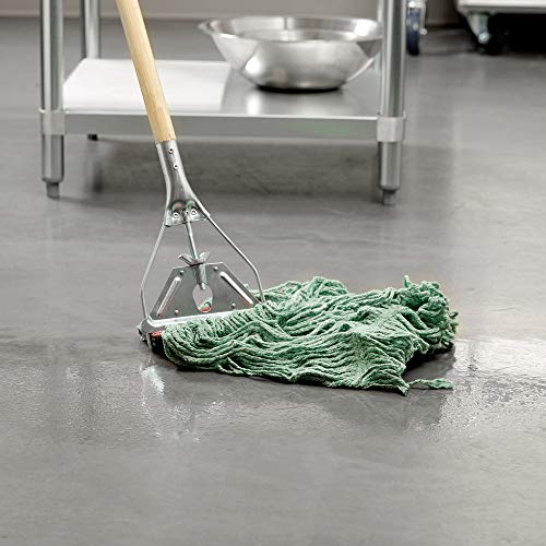 Rubbermaid Commercial Products Super Stitch Blend Mop Head Replacement, 5-Inch Headband, Large, Green, Heavy Duty Industrial Wet Mop For Floor Cleaning Office/School/Stadium/Lobby/Restaurant