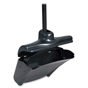 rubbermaid commercial executive series™ lobby pro® dustpan with cover, long handle, black (fg253200bla)