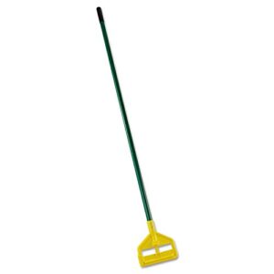 rubbermaid commercial products invader fiberglass wet mop handle, 60-inch, green, heavy duty mop head replacement handle for industrial/household floor cleaning, quick change mop head handle