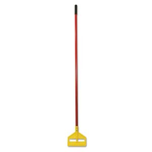 rubbermaid commercial products invader fiberglass wet mop handle, 60 inch, red, heavy duty mop head replacement for industrial/household floor cleaning