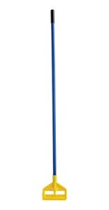 rubbermaid commercial products invader fiberglass wet mop handle, 60-inch, blue, heavy duty mop head replacement handle for industrial/household floor cleaning, quick change mop head handle