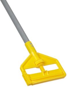 rubbermaid commercial products invader fiberglass wet mop handle, 60 inch, gray, heavy duty mop head replacement handle for industrial/household floor cleaning, quick change mop head handle