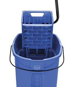 Rubbermaid Commercial Products WaveBrake 2.0 35 QT Side-Press Mop Bucket and Wringer, Blue (FG758888BLUE)