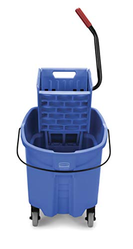 Rubbermaid Commercial Products WaveBrake 2.0 35 QT Side-Press Mop Bucket and Wringer, Blue (FG758888BLUE)