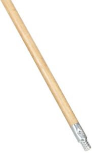 rubbermaid commercial products lacquered-wood broom handle with threaded metal tip, natural for floor cleaning/sweeping in home/office 60in