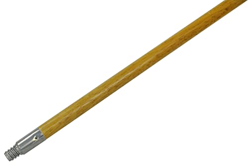 Rubbermaid Commercial Products Lacquered-Wood Broom Handle With Threaded Metal Tip, Natural for Floor Cleaning/Sweeping in Home/Office 60in