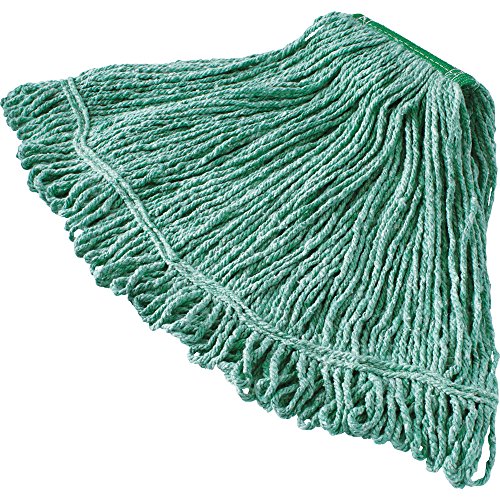 Rubbermaid Commercial Super Stitch Mop, Medium, Green, 1" Band, Replacement Mop Head, Heavy Duty Quality, Commercial Grade