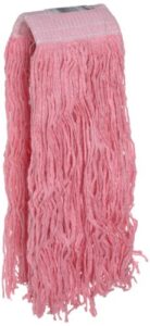 rubbermaid commercial fgf13700pink synthetic blend mop, 24-ounce, 5-inch white headband, pink