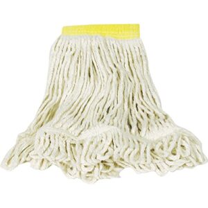 rubbermaid commercial super stitch mop, medium, white, 5" band, replacement mop head, heavy duty quality, commercial grade