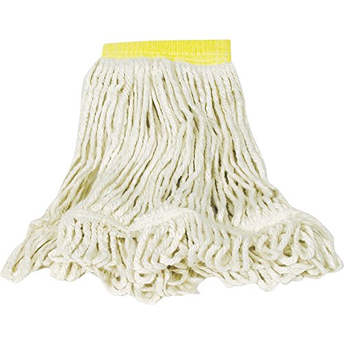 Rubbermaid Commercial Super Stitch Mop, Medium, White, 5" Band, Replacement Mop Head, Heavy Duty Quality, Commercial Grade