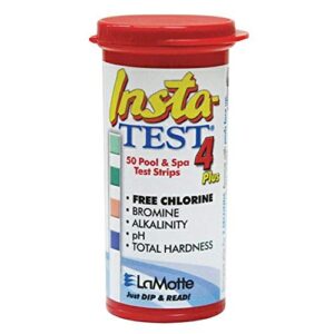lamotte insta-test 4 plus, free chlorine, bromine, alkalinity, ph, total hardness testing