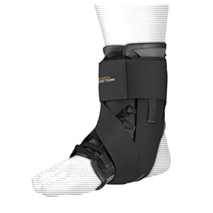 shock doctor ultra wrap lace ankle support (black, medium, 8.5–9)