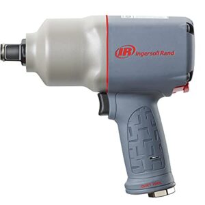 Ingersoll Rand 2145QiMAX 3/4” Drive Air Impact Wrench – Quiet Technology, 1,350 ft-lbs Powerful Reverse Torque Output, 7 Vane Motor, Steel Hammer Case, Gray