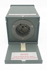 connecticut electric egspi50 50a rainproof generator power inlet box with cover, cs6375, ss2-50p, receptacle, gray