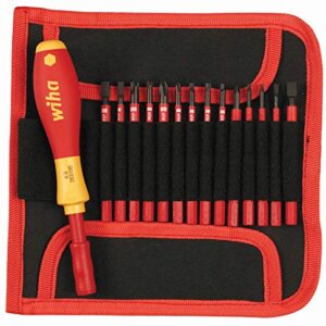 Wiha 28390 Insulated SlimLine Interchangeable Set Includes Handle with Pouch, 15-Piece