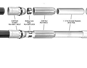 JED Pool Tools 50-560-16 Professional Deluxe Anodized Telescopic Pole, 16-Feet,Black and Silver