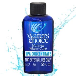 waters choice 2 oz. enzyme concentrate-6 month supply, all-natural spa water care, hot tub cleaner, premium water care treatment, no harsh spa hot tub chemicals, gentle on eyes, hair and skin