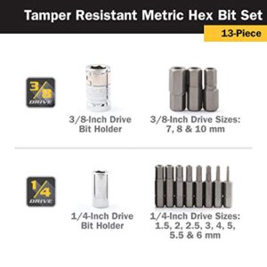 Titan 16136 13-Piece Tamper Resistant Metric Hex Bit Set