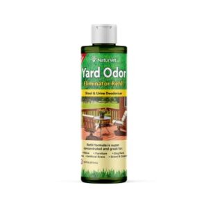 naturvet – yard odor eliminator | eliminate stool and urine odors from lawn and yard | designed for use on grass, plants, patios, gravel, concrete & more | 16 oz refill