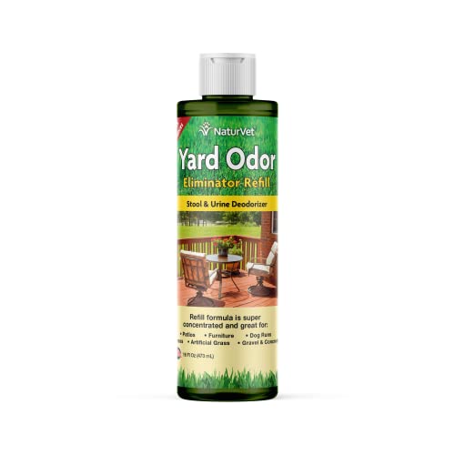 NaturVet – Yard Odor Eliminator | Eliminate Stool and Urine Odors from Lawn and Yard | Designed for Use on Grass, Plants, Patios, Gravel, Concrete & More | 16 oz Refill