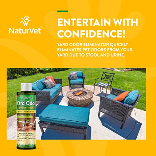 NaturVet – Yard Odor Eliminator | Eliminate Stool and Urine Odors from Lawn and Yard | Designed for Use on Grass, Plants, Patios, Gravel, Concrete & More | 16 oz Refill