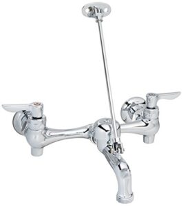 american standard 8344.012.002 exposed yoke wall-mount utility faucet with top brace and metal lever handles, polished chrome