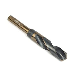 NEIKO 10235B 13/16” Drill Bit for Metal, 1/2” Shank, Silver and Deming, 135° Split Point, High Speed Steel Drilling Bit for Metals, Wood, Plastics, Composite Materials