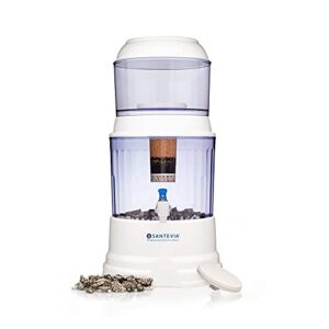 santevia gravity water system filter | at home water filter that makes water alkaline and adds minerals | chlorine and fluoride filter (countertop model)