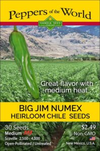 big jim numex hatch green chile - 30 seeds from new mexico - medium heat