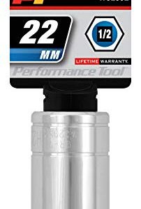 Performance Tool W32992 1/2 Drive 22mm Hex Bit Socket, 1 Pack