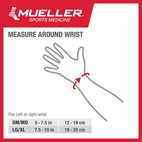 Mueller Sports Medicine Reversible Wrist Stabilizer with Splint for Men and Women - Compression Wrist Support for Carpal Tunnel, Arthritis, Tendinitis Relief, Taupe, Large/X-Large