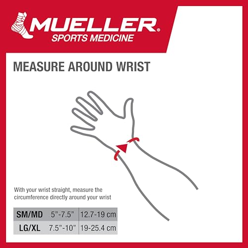 Mueller Sports Medicine Reversible Wrist Stabilizer with Splint for Men and Women - Compression Wrist Support for Carpal Tunnel, Arthritis, Tendinitis Relief, Taupe, Large/X-Large