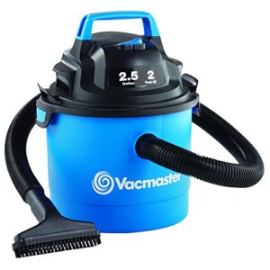 vacmaster portable wall mountable wet/dry vac, 2.5 gallon, 2 hp 1-1/4" hose (vom205p), blue