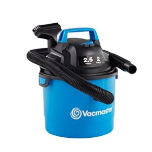 Vacmaster Portable Wall Mountable Wet/Dry Vac, 2.5 Gallon, 2 HP 1-1/4" Hose (VOM205P), Blue