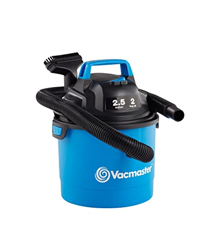 Vacmaster Portable Wall Mountable Wet/Dry Vac, 2.5 Gallon, 2 HP 1-1/4" Hose (VOM205P), Blue