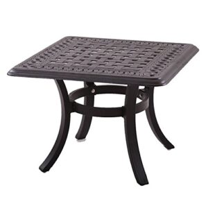 darlee series 88 24" square patio end table in antique bronze