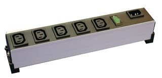 Hammond Manufacturing 1581T6 Power Strip; 6; 10 A; 220 VAC; 13.25 in. L x 2 in. W x 2 in. H; CSA Certified