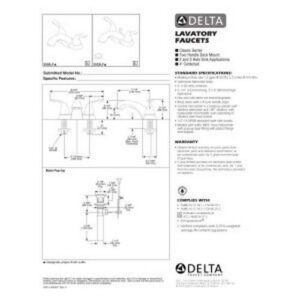 DELTA FAUCET 2523LF-MPU, 5.25 x 8.75 x 5.25 inches, Chrome