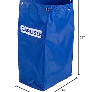 Carlisle FoodService Products JC194614 Blue 25 Gallon Rip Stop Nylon Replacement Bag for JC1945 Janitorial Cart