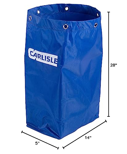 Carlisle FoodService Products JC194614 Blue 25 Gallon Rip Stop Nylon Replacement Bag for JC1945 Janitorial Cart